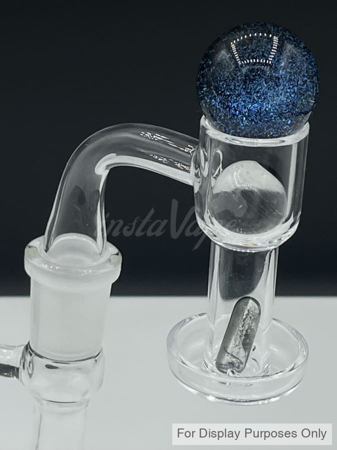 Quartz 14Mm Male Terp Slurper Set Blue Glass Bubbler